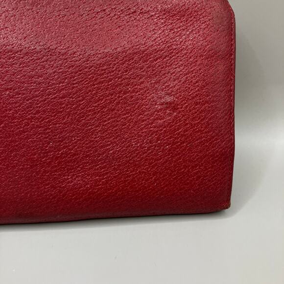 VTG Gucci Wallet Red Leather Bifold Kisslock Framed Card Holder Classic Luxury - Picture 13 of 15